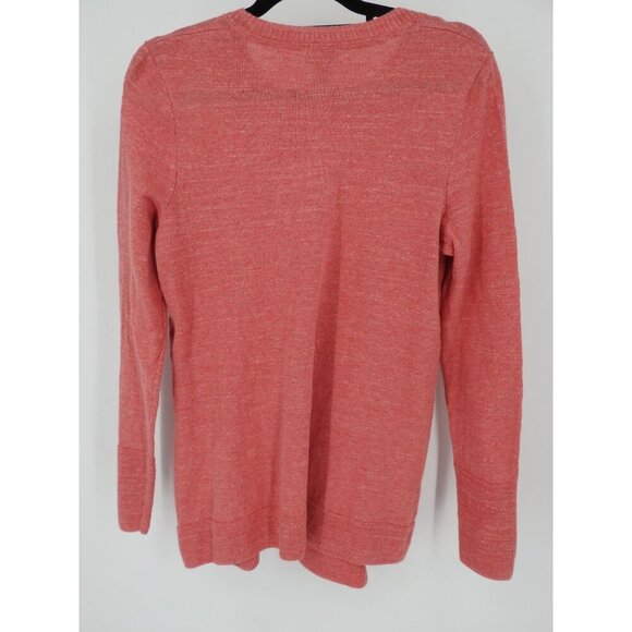 Logo by Lori Goldstein Heatherd Pink Crewneck Sweater Asymmetric Hem Size Medium - Picture 5 of 11